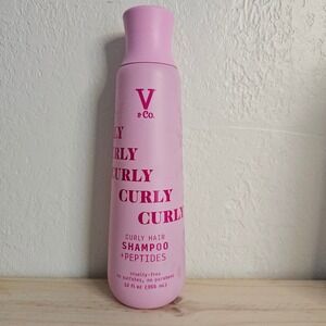 V & Co Curly Hair Shampoo Peptides Jojoba Oil Sulfate Free 12oz‎